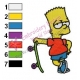 Bart Simpsons Playing Embroidery Design